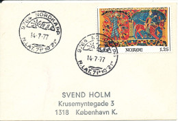 Norway Small Cover 11,5 X 7.5 Sent To Nordkapp 14-7-1977 Special Postmark - Cartas & Documentos