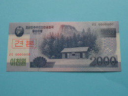 2000 Won 2008 (1948-2018) > N° 0000000 ( For Grade, Please See Photo ) UNC > North Korea ! - Corea Del Norte