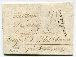 !!! MARQUE POSTALE MARCOLSHEIM SUR LETTRE A EN-TETE DE L'ARMEE DE RHIN ET MOSELLE AN 4 - Army Postmarks (before 1900)