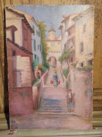 Ancien Tableau Village Provençale Ou Napolitain Non Signé - Oils