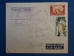 DD18  AEF  CONGO LETTRE ENTREPRISES MARITIMES  1960 PAR AVION  POINTE NOIRE A PARIS FRANCE ++AFF. INTERESSANT+++ - Storia Postale