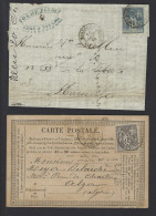 MARITIME SAGE N°90 OBL CAD "Marseille Bat A Vap" (1884) Répété à Côté (S 572) Et N°66 OBL CAD "Marseille Bat A Vap" 1876 - Poste Maritime