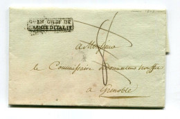 !!! LETTRE AUTOGRAPHE DE CHARPENTIER DE MARS 1807 GRIFFE ENCADREE  GAL EN CHEF DE L' ARMEE D'ITALIE - Army Postmarks (before 1900)