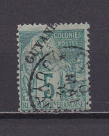 GUYANE FRANCAISE 1881 TIMBRE N°19 OBLITERE DEESSE ASSISE - Oblitérés