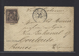 MARITIME SAGE N°97 OBL CAD Rond "Ligne J Paq. FR N°4" (1886) Répété à Côté Sur Lettre Pour Toulouse - Correo Marítimo