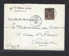 MARITIME SAGE N°97 OBL CAD Octogonal à Cercle Intérieur "Ligne T Paq. FR N°6" (1895) (Salles N°2141) - Maritieme Post