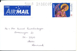 Australia Cover Sent To Denmark 21-12-2005 Single Franked (the Stamp Is Damaged) - Covers & Documents