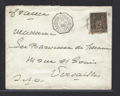 MARITIME SAGE °90 OBL CAD Octogonal à Cercle Intérieur "La Réunion à Marseille 1° L.U N°2" (1898 - Salles N° 2322) - Maritime Post