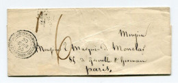 !!! CORPS EXPEDITIONNAIRE D'ITALIE SUR LETTRE DE 1855 TAXE 6 SANS TEXTE - Army Postmarks (before 1900)