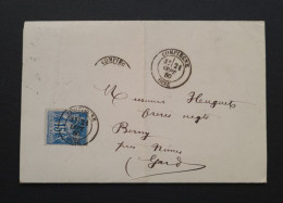 France,  N°90 Sur Lettre Convoyeur Lyon Dans Rapide B - 1876-1878 Sage (Type I)