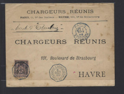 MARITIME SAGE N°97 OBL CAD Octogonal Bleu à Cercle Intérieur "Loango à Bordeaux LL N°1" (1892 - Salles N° 1212) - Correo Marítimo