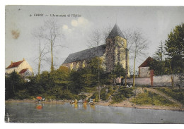 Cheny - L'Armançon Et L'église - 1948 - [colorisée] - Cheny