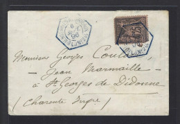 MARITIME SAGE N°97 OBL CAD Hexagonal Bleu à Cercle Intérieur "Buenos Aires à Bordeaux 1° LJ N°2" (1896) (Salles 1069) - Schiffspost