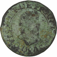 France, Louis XIII, Double Tournois, 1611, Bordeaux, Cuivre, B+, Gadoury:6 - 1610-1643 Louis XIII Le Juste