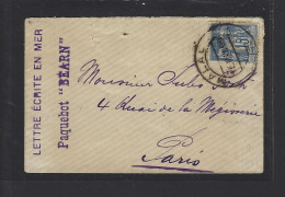 MARITIME SAGE N°90 OBL Grand CAD Espagnol "Malaga" (1899) "écrite En Mer Paquebot Béarn" - Maritime Post