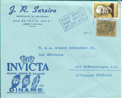 Portugal , 1966 ,  Clocks Advertising , INVICTA , DINAMO , WEHRLE , J. R. Saraiva Commercial Cover - Werbeuhren