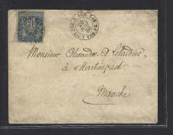 MARITIME SAGE N°90 OBL CAD Rond "Corr D Arm Lig T Paq FR N°2" (1886) Répété à Côté (Salles N°2161) - Posta Marittima