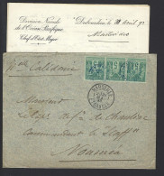 MARITIME SAGE N°75, Bande De 3 OBL CAD Rond Bleu "Corr D Arm Lig J Paq F N°1" (1893) (Salles N°1908) - Poste Maritime