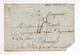 !!! MARQUE POSTALE ARMEE D'ITALIE SUR ENVELOPPE SANS TEXTE - Army Postmarks (before 1900)