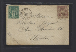 MARITIME SAGE °67 + 75 OBL CAD Rond Répété à Côté "Corr D Arm Lig J Paq FR N°1" (1877) - Correo Marítimo