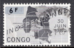 Kinshasa Congo 1960 Single Stamp From The Definitive Set  Independence Commemoration  In Fine Used. - Usados