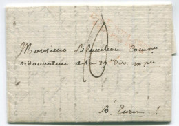 !!! MARQUE DIVISION E HOLLANDE TROUPES FRANCAISES (R) SUR LETTRE DE LA HAYE DU 3 FRIMAIRE AN 14 AVEC TEXTE - Army Postmarks (before 1900)