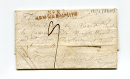 !!! MARQUE POSTALE ARMEE DE DALMATIE SUR LETTRE DE SPALATO DE 1809 AVEC TEXTE - Army Postmarks (before 1900)