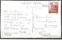 Courrier Griffé CP De Burgos Espagne, Timbre-poste Annulé à L'arrivée à Bordeaux RP - Briefe U. Dokumente