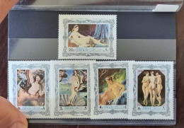 OMAN Peinture, Nus, Nu, Série Complète 5 Valeurs, Ingres, Santi, Boucher, Regnault, Botticelli  ** MNH. (1) - Desnudos