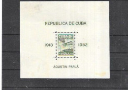 CUBA HB 10 CHARNELA  UNA MANCHITA DE LANTE - Hojas Y Bloques