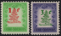 Cuba 1953 Correo 381/82 **/MNH Navidad / Filigrana.  - Nuovi