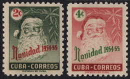 Cuba 1954 Correo 417/18 **/MNH Navidad / Filigrana.(2sellos)  - Unused Stamps