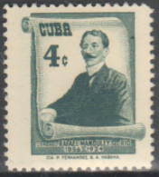 Cuba 1957 Correo 459 */MH Personaje / Rafael Manduley.  - Ungebraucht