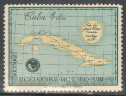 Cuba 1958 Correo 478 **/MNH Dia Del Sello.  - Ongebruikt