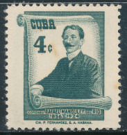 Cuba 1957 Correo 459 ** 100º Aniv Del Nacimiento Del Coronel Rafael Manduley.  - Unused Stamps