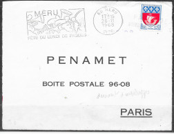 Courrier Griffé à Paris 08 Boites....lettre En Provenance De 60 Méru Le 26-II 1968 - Briefe U. Dokumente