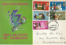 Great Britain   .   1970   .   "Declaration Of Arbroath 650th Anniversary"   .   First Day Cover - 5 Stamps - 1952-1971 Pre-Decimal Issues