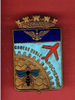INSIGNE EMAIL CENTRE ECOLE DE ROCHEFORT AERONAUTIQUE AERONAVALE AVION ABEILLE 1952 1953 - Armée De L'air