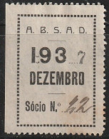 Vignette, Portugal 1937 - Vinheta Da Cota De Sócio -|- Fireman/ Pompiers, Associação Bombeiros Voluntários Da Parede - Local Post Stamps