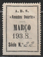 Vignette, Portugal 1938 - Vinheta Da Cota De Sócio -|- Fireman/ Pompiers, Associação Bombeiros Voluntários Da Parede - Local Post Stamps