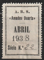 Vignette, Portugal 1938 - Vinheta Da Cota De Sócio -|- Fireman/ Pompiers, Associação Bombeiros Voluntários Da Parede - Local Post Stamps