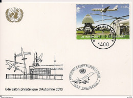 2010 UNO Wien Mi. 680-1  WEISSE KARTE - White Card  Paris - FDC