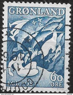 1957 Grönland Mi.39 Used  Eistaucher Und Kolkrabe, Szene Aus Der Sage „Wie Der Eistaucher Und Der Rabe Ihre Farben Bekam - Used Stamps