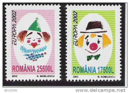 2002  Rumänien Mi. 5657-8 **MNH  Europa: Zirkus - 2002
