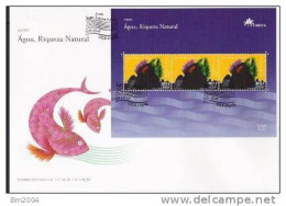 2001 Azoren   Mi. Bl. 21 FDC Europa: Lebensspender Wasser. - 2001