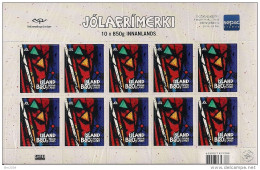 2013 Iceland  Island Mi. 1411-13 **MNH  Sheet  NOEL  Weihnachten. Odr. Mit Lacküberzug - Unused Stamps