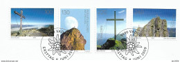 2009 Liechtenstein Mi. 1514-7 FD-used Briefstück  100 Jahre Alpenverein: Gipfelkreuze. - Gebruikt