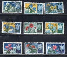 REPUBBLICA DI SAN MARINO 195 FLOR FIORI FLOWERS COMPLETE SET PRIMA EMISSIONE SERIE COMPLETA USATA USED OBLITERE' - Usados