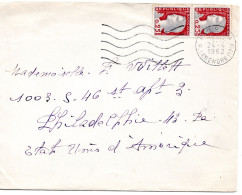 70975 - Frankreich - 1962 - 2@0,25 Marianne A Bf PARIS -> Philadelphia, PA (USA) - Briefe U. Dokumente