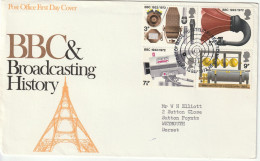 Great Britain   .   1972   .   "BBC & Broadcasting History" #1   .   First Day Cover 4 Stamps - 1971-1980 Decimal Issues